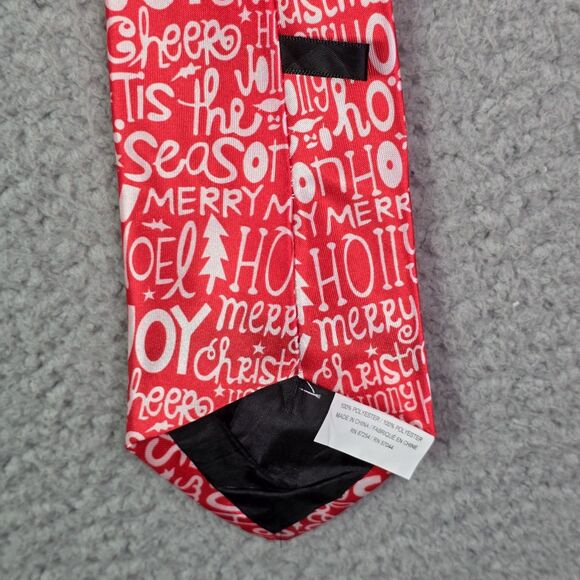 Christmas Musical Necktie Red Novelty Holiday Party Tie New Festive - Picture 7 of 8